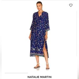 Natalie Martin Blue Floral Midi Dress